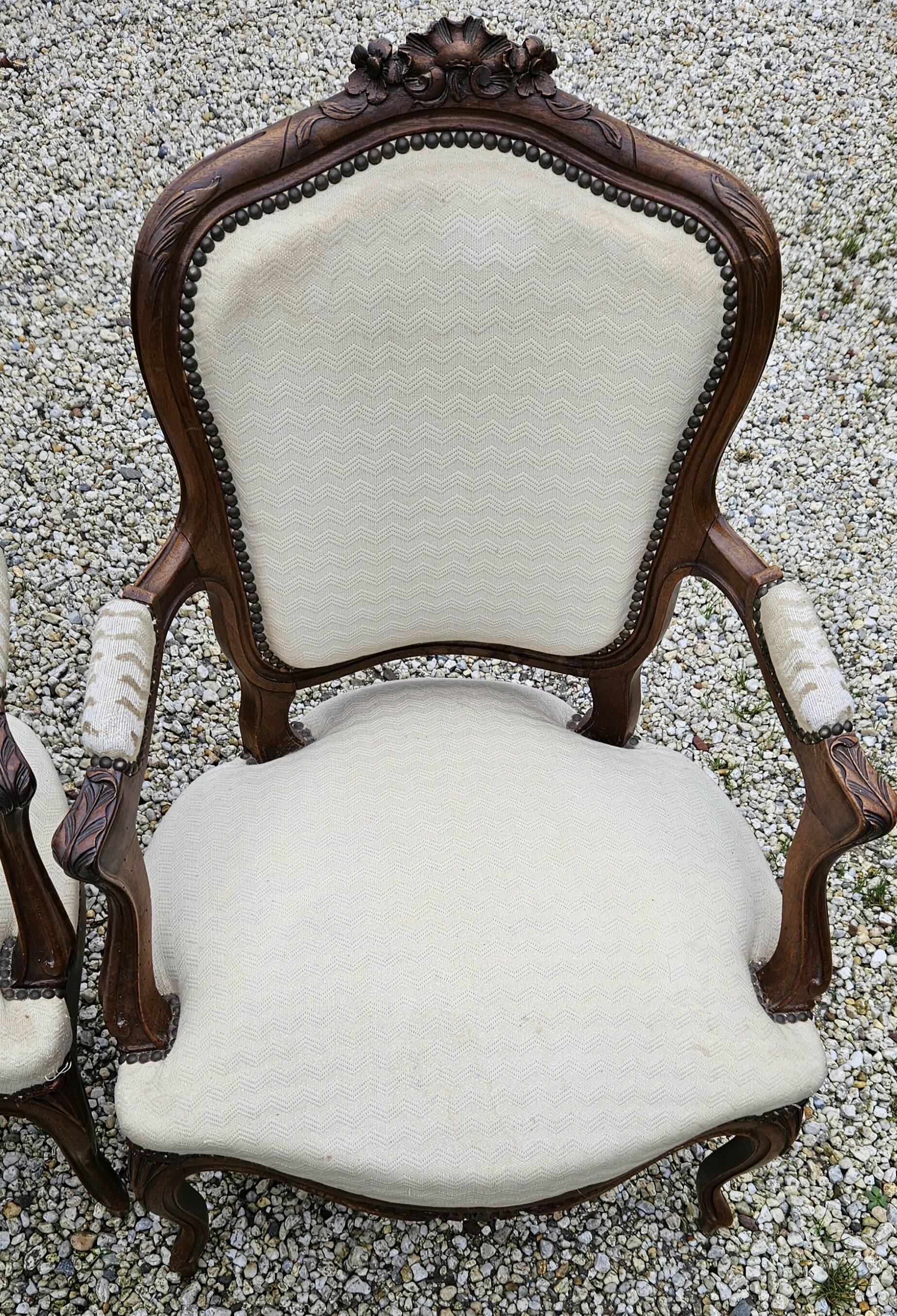 Pair of Cabriolet armchairs