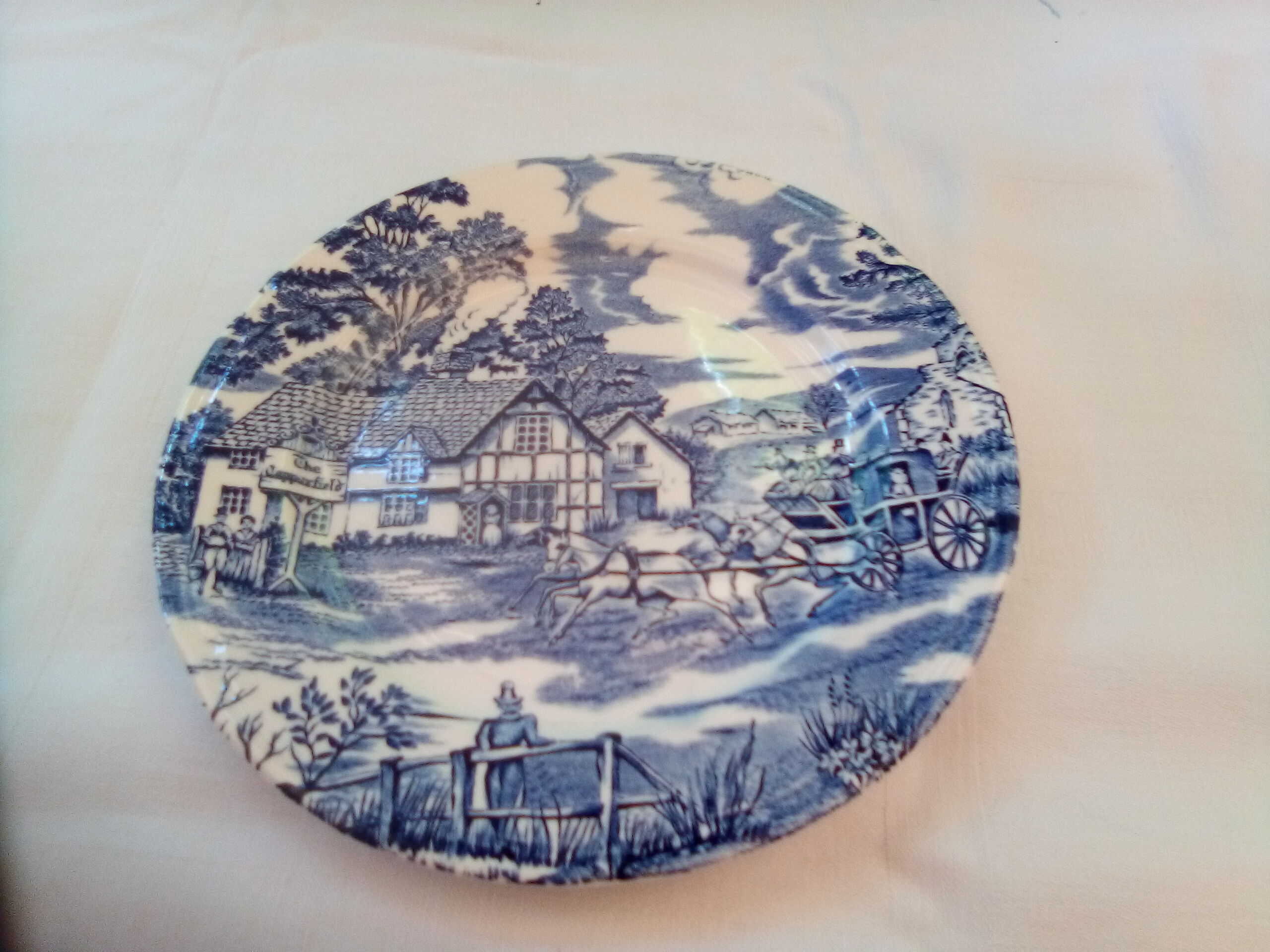 7 Lunéville blue dessert plates