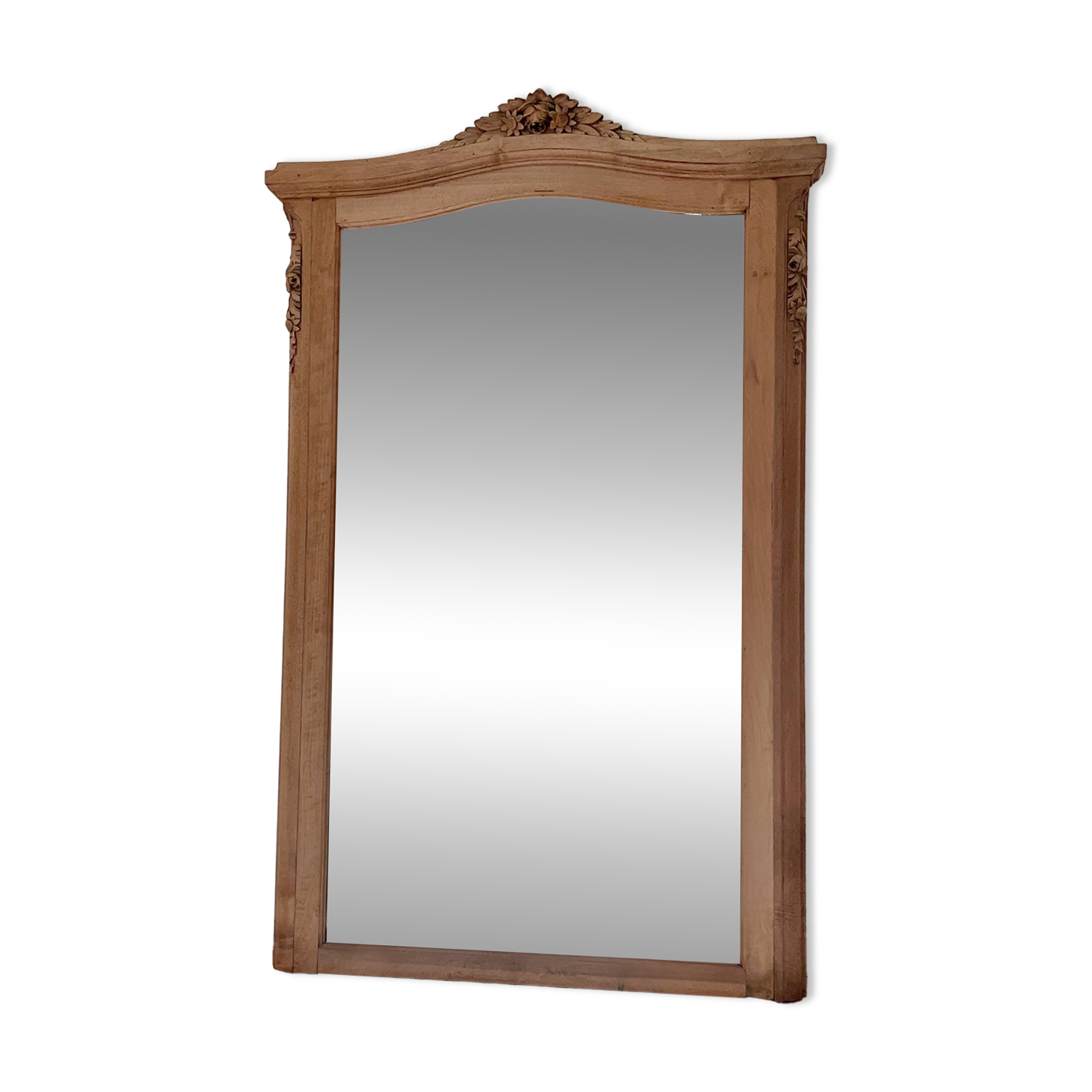 Large antique carved wooden mirror – Louis XV style – 140 x 90 cm