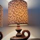 Pair of Scandinavian wooden lamps from the 60s