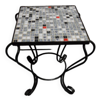 Vintage sidetable with tiles 1960's