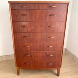 Danish 8-drawer chest of drawers in teak