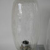 Pair of designer wall lights in blown glass and chrome by inda circa 1960-1970
