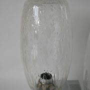 Pair of designer wall lights in blown glass and chrome by inda circa 1960-1970
