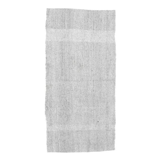 Vintage Turkish Oushak Handmade Wool Cotton Gray Area Rug 98x202