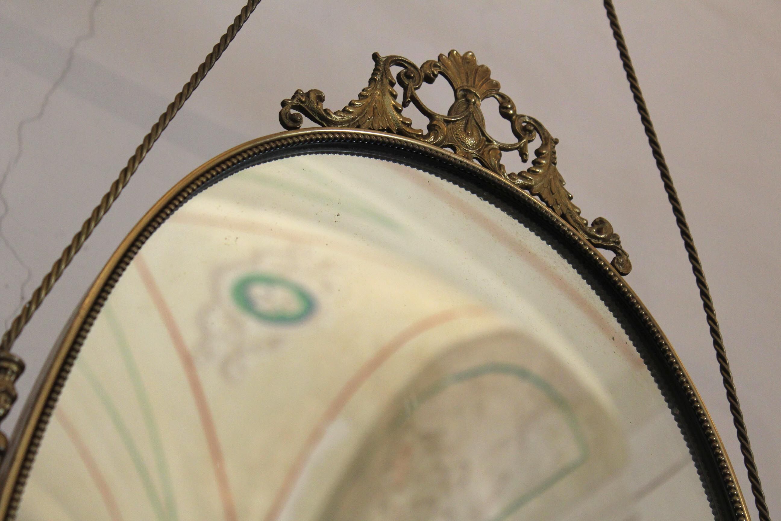 Baroque brass wall mirror, 1930s