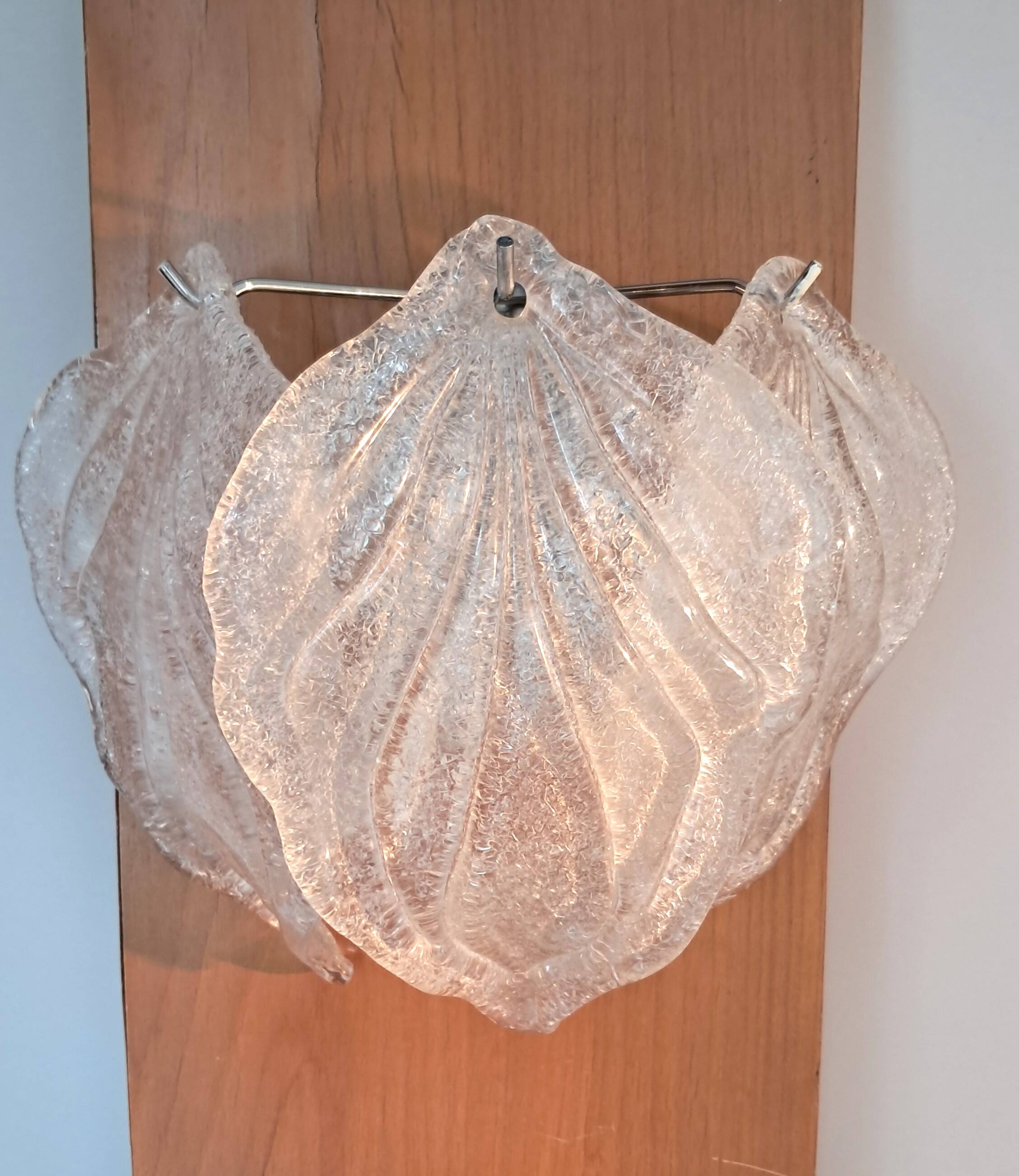 Pair of Novaresi 2-light Murano glass wall lights, Milan 1970.