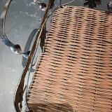 Wicker and wrought iron tray
