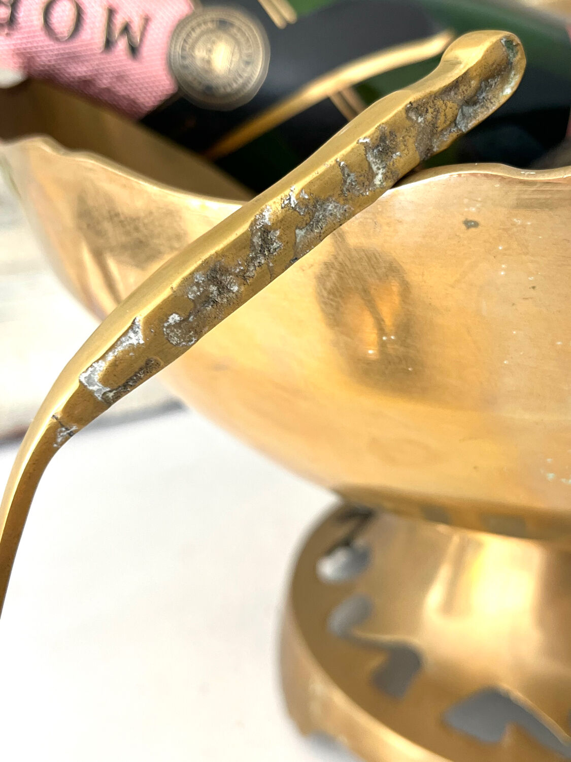 Brass Punch Bowl Set with 12 Cups, Ladle – French Vintage Mid-Century