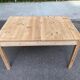 Table à manger scandinave rectangulaire extensible rénovée en pin massif br