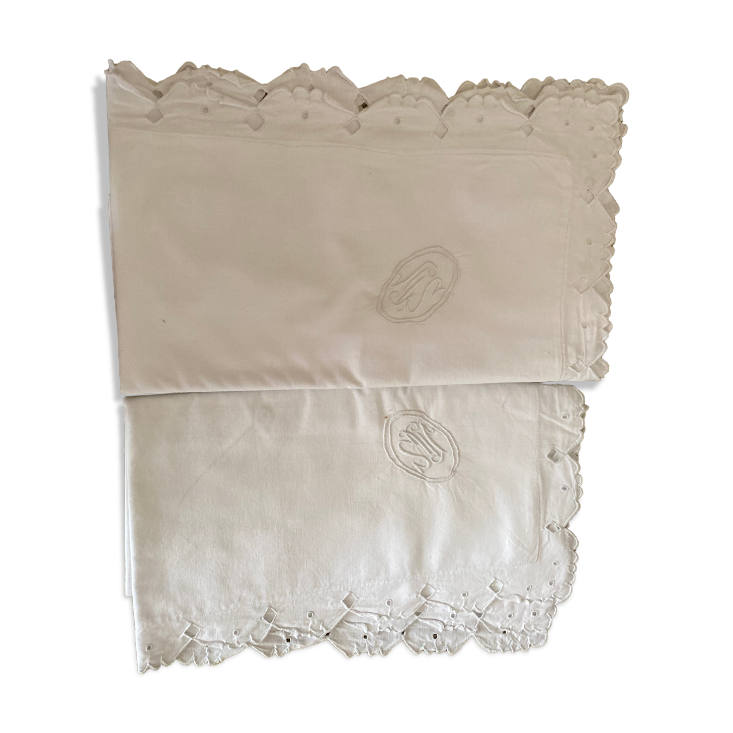 Lot de taies broderie MS