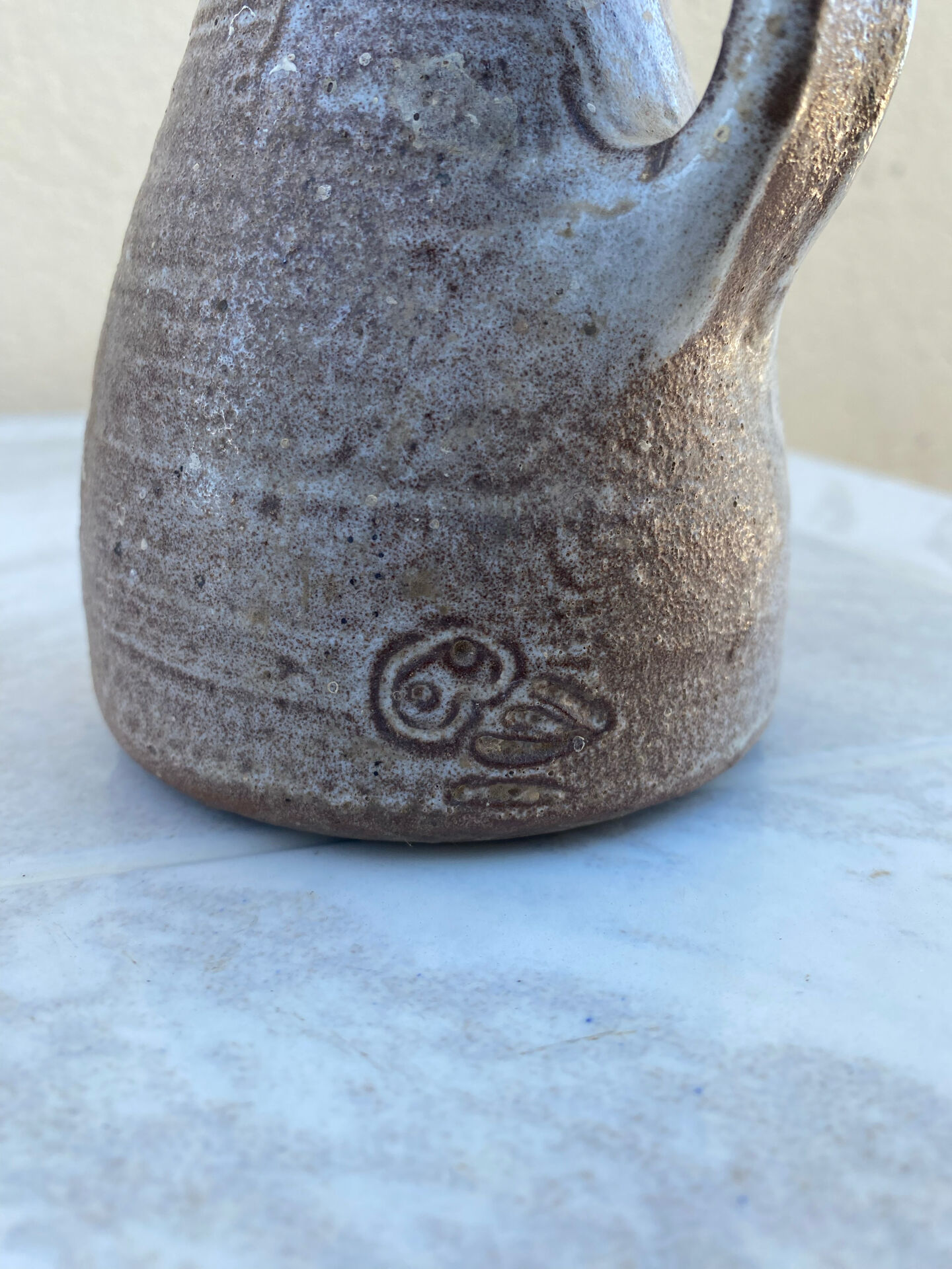 Stoneware jug Norbert Pierlot the tawny owl