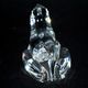 Paperweight statuette frog in crystal of saint-louis signed 6x6x8cm