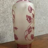 Daum (in the style): large multi-layered vase decorated with purple flowers circa 1930