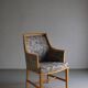 Swedish Grace floral birch wood armchair