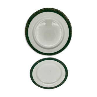 Set of 2 plates Digoin & Sarreguemines