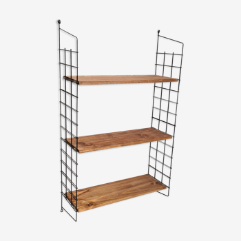 Scandinavian shelving unit, 1960-70, 3 raw wood shelves
