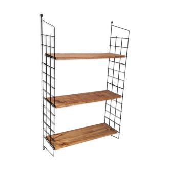 Scandinavian shelving unit, 1960-70, 3 raw wood shelves