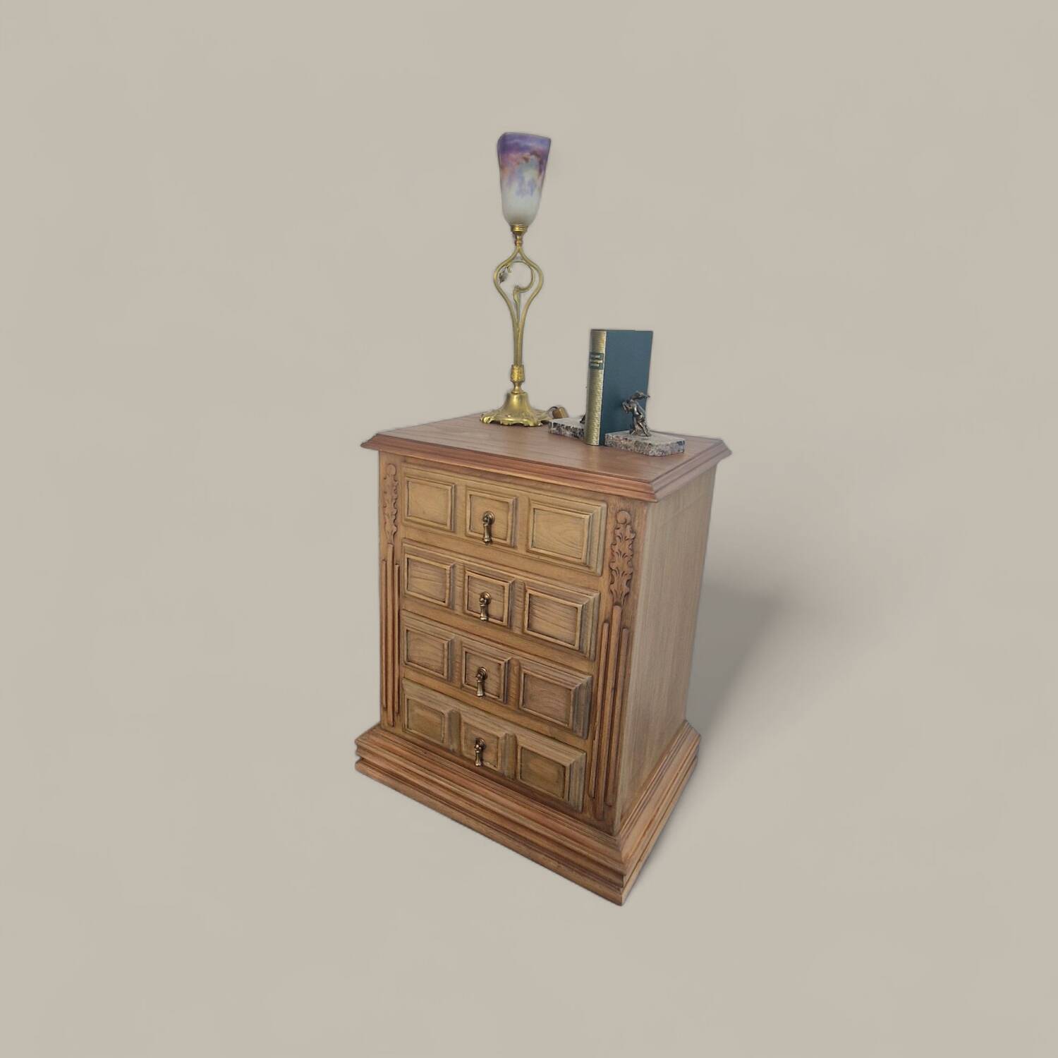 Meuble d'appoint en bois chêne et pin - Époque milieu XXÈME