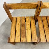 4 minimalist pine chairs Les Arcs, 1960s