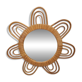 Rattan sunburst mirror from 1970