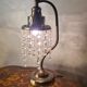 antique brass lamp with crystal pendant 33x14 slight signs of wear