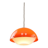 Italian space age orange plexiglass pendant lamp, 1970s
