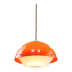 Italian space age orange plexiglass pendant lamp, 1970s