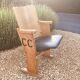 Chaise de cinéma 1920 en bois et skai