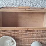 Pair of rattan bedside tables circa the 1970s.