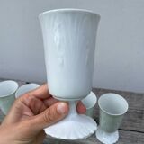 Plain white mazagran cups Limoges Seignolles Edelweis