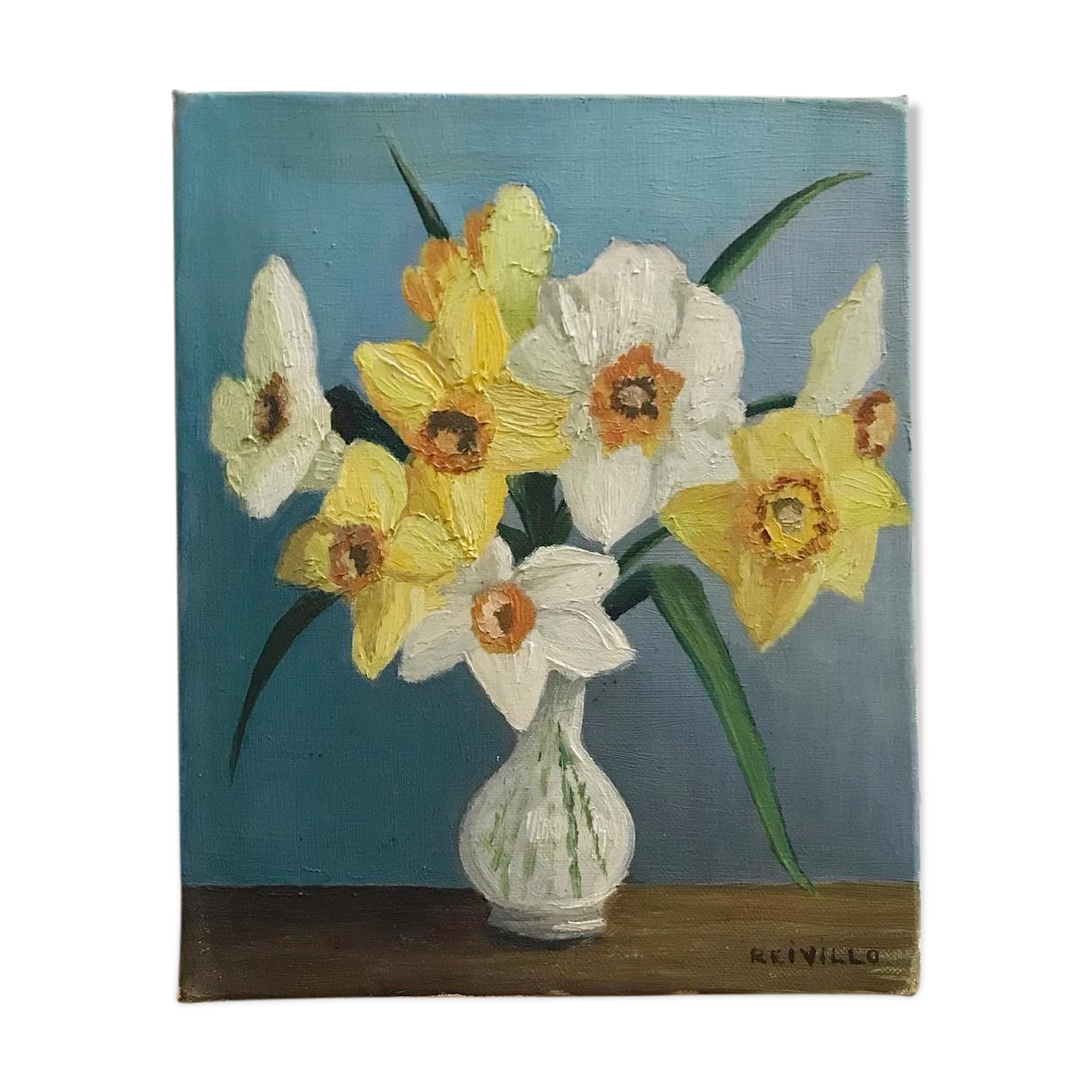 Oil on canvas bouquet of flowers