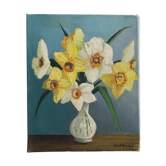 Oil on canvas bouquet of flowers