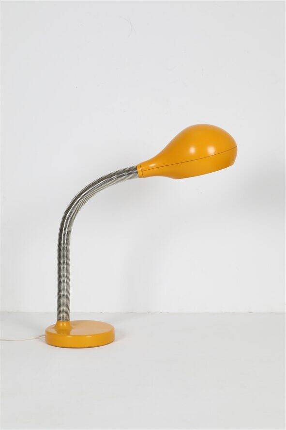 Temde / Eva Renée Nele "Type 32" / "Cobra" desk lamp / table lamp / Space Age / Mid Century Modern Design / orange / 1960s / 1970s