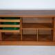Teak sideboard by dyrlund, sliding door dresser, danish design, 1960s