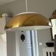 brass and porcelain pendant light - Sweden 60s/70s