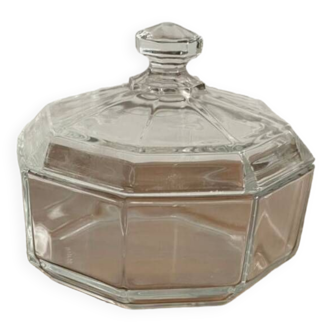 Arcoroc octagonal transparent glass candy box