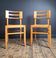 Pair of designer chairs by Pierre Cruège, antique seating furniture.
