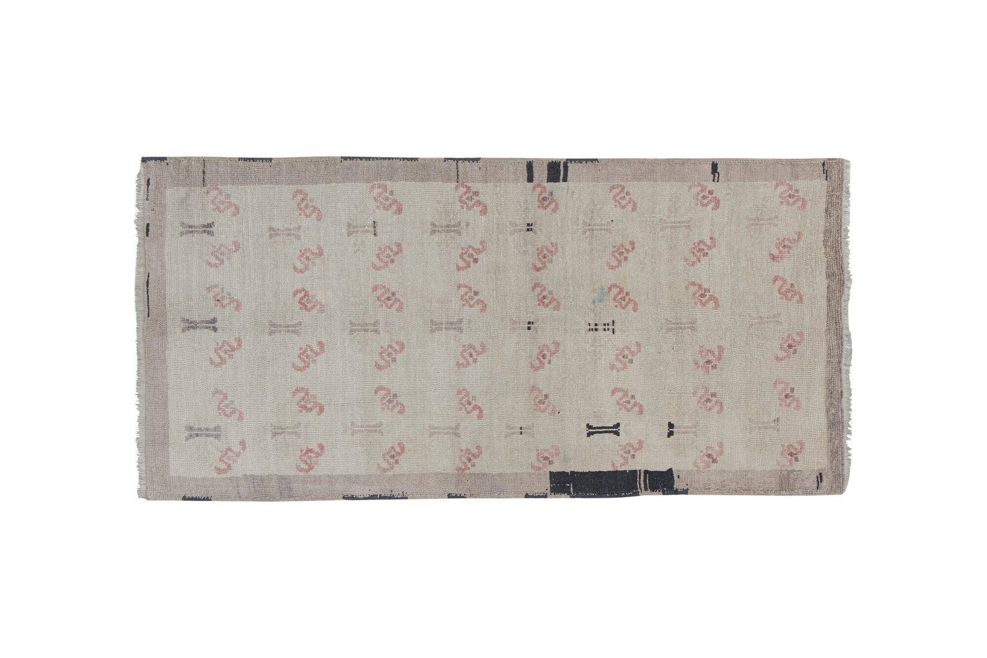 Vintage Turkish Oushak rug 93x184 cm
