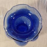 Vase boule en verre soufflé bleu