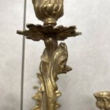 Pair of 5-light gold wall candlesticks