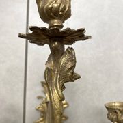 Pair of 5-light gold wall candlesticks