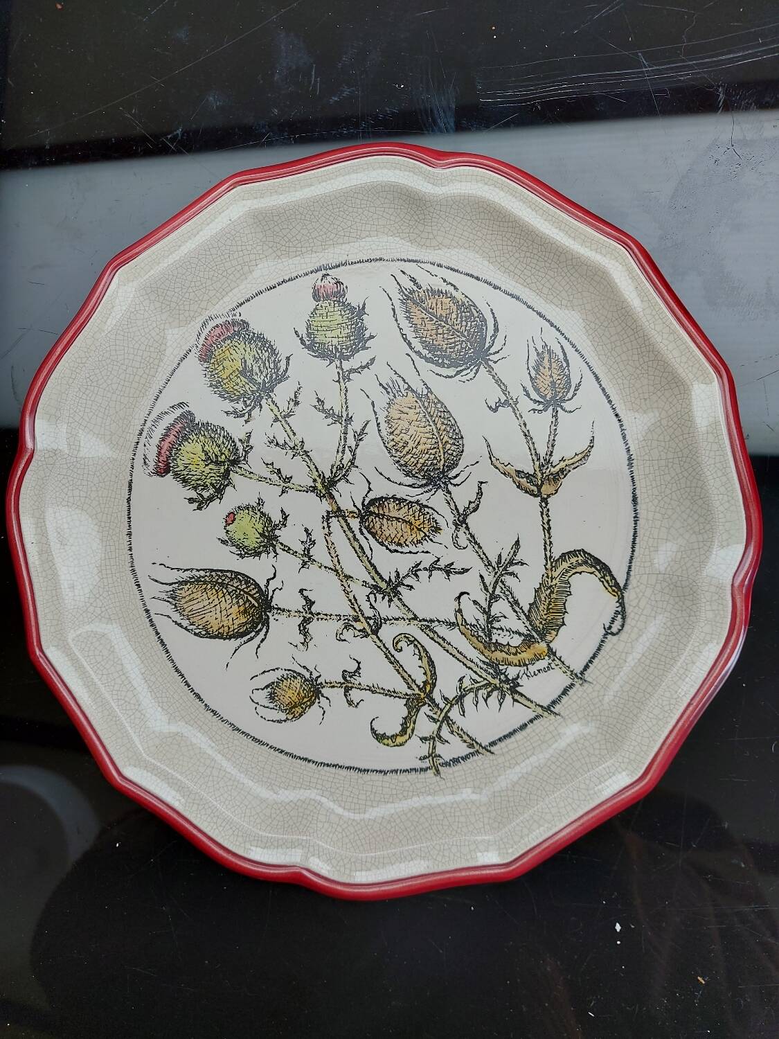 Longwy enameled decorative plate