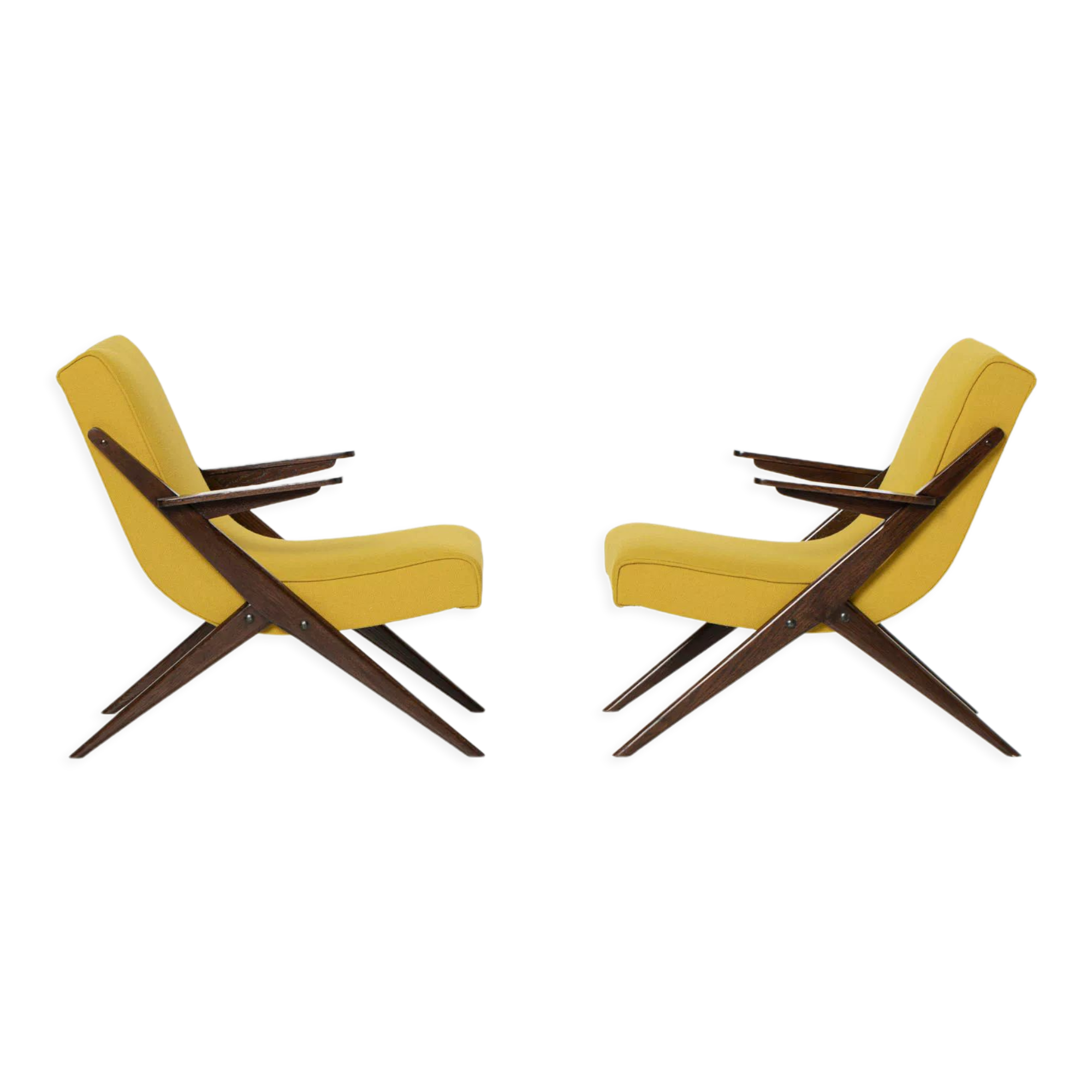Pair of armchairs by ULUV upholstered in Kvadrat Hallingdal, Czechoslovakia, 1960s