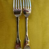 Pair of English solid silver table forks – 1815