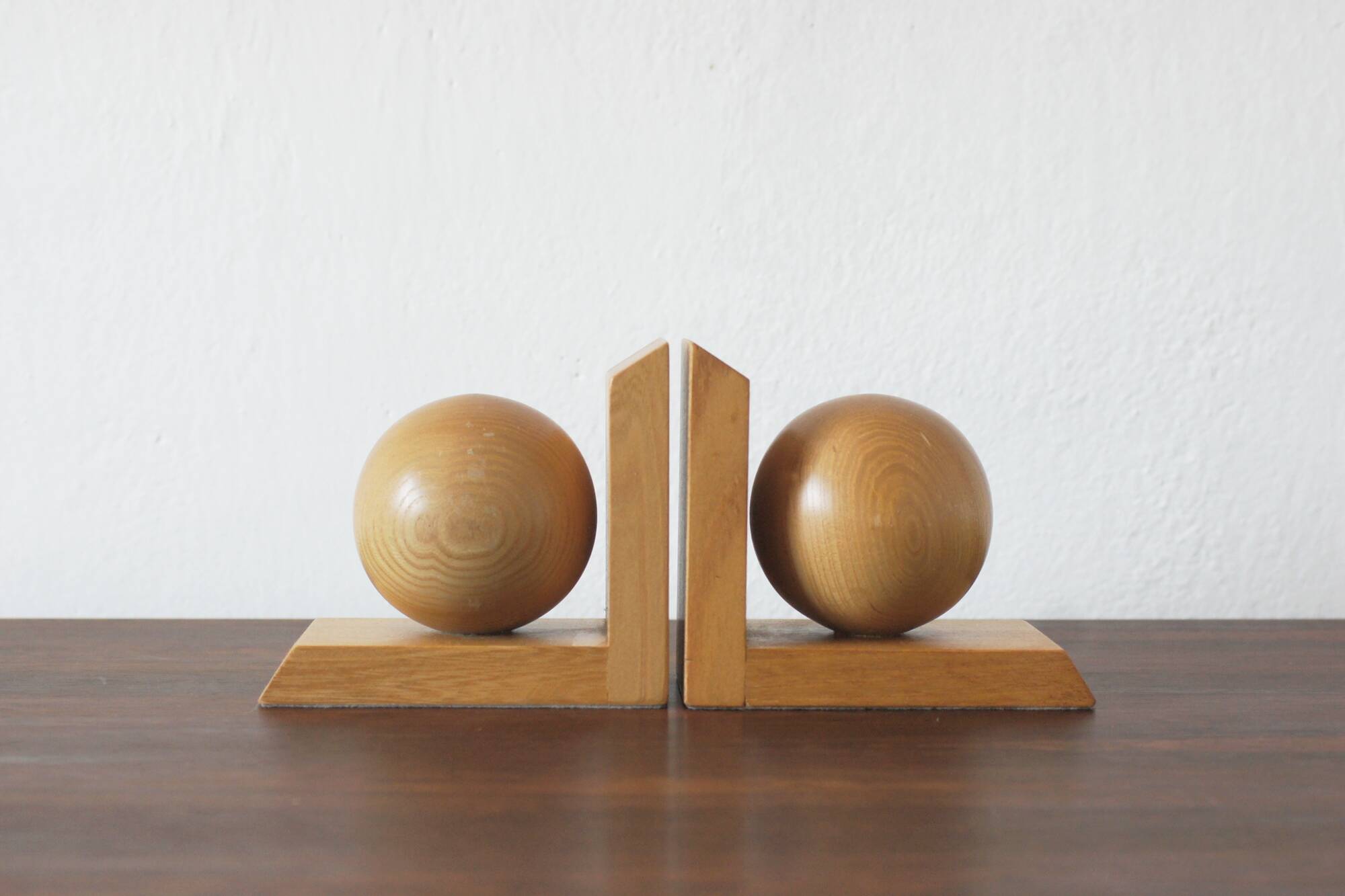 Mid-Century Modern Wooden Bookends, 1950s, Set of 2