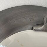 Assiette décoration étain et porcelaine Bassano