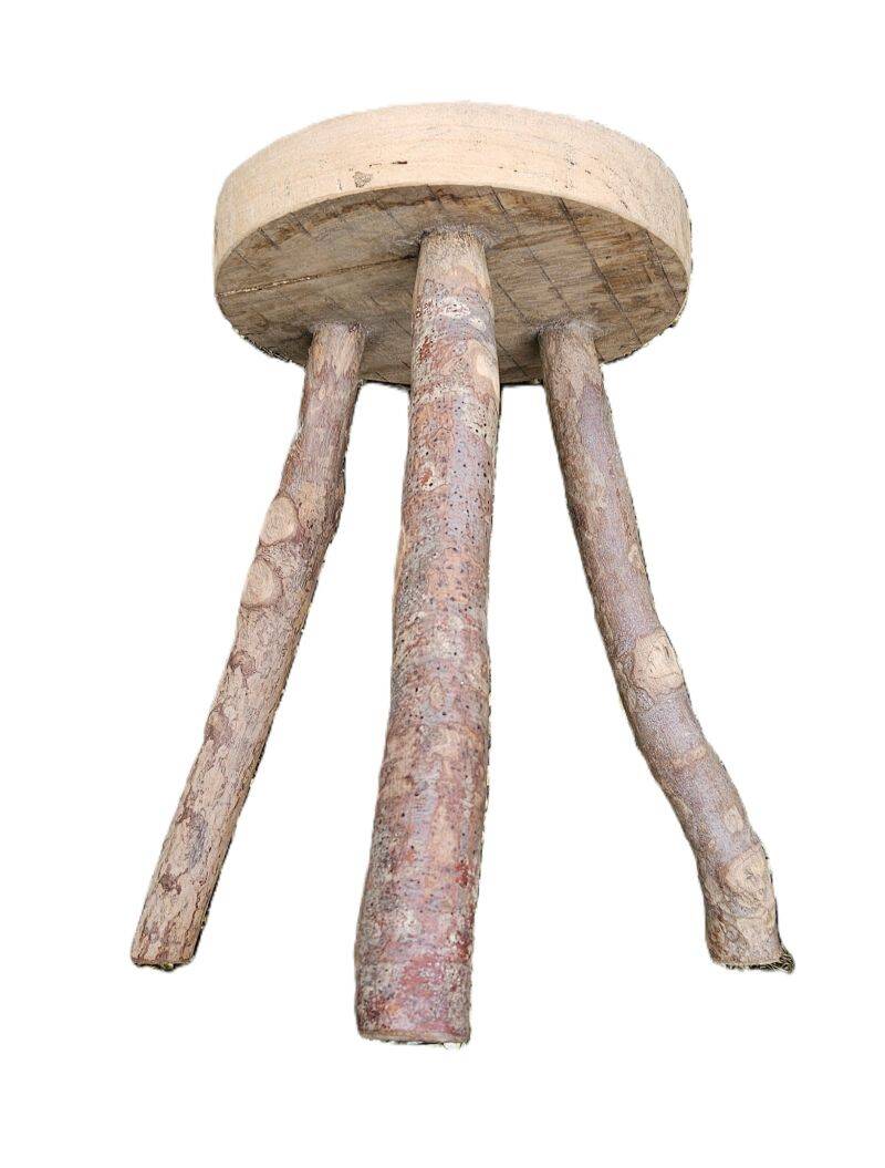 Vintage Brutalist Stool in the Style of Jean Touret 1960