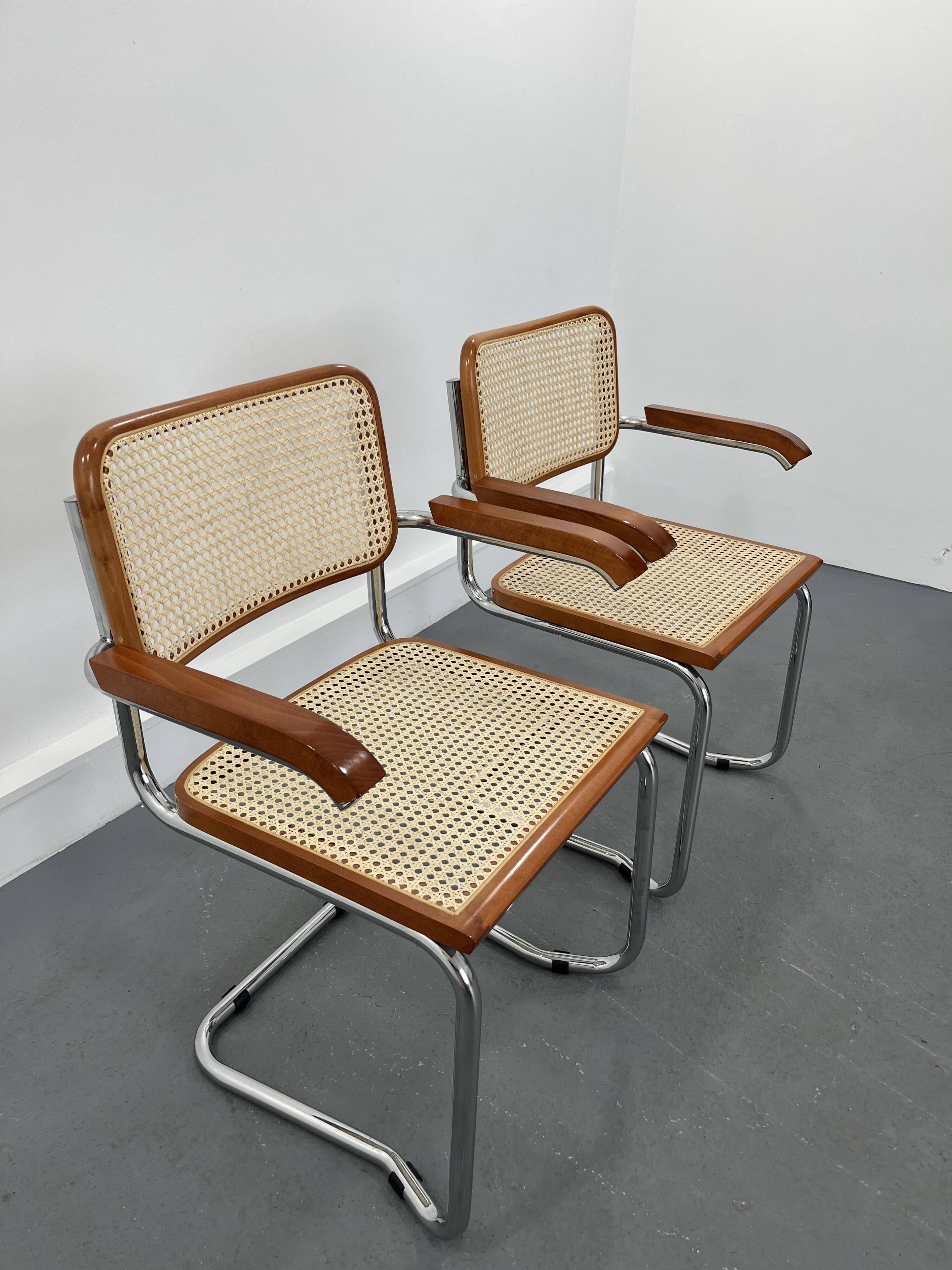 Vintage in style Cesca Chairs by Marcel Breuer, Italy, 1980s, Set of 2