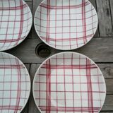 Lot de 6 assiettes creuses Moulins des Loups et Orchies torchon